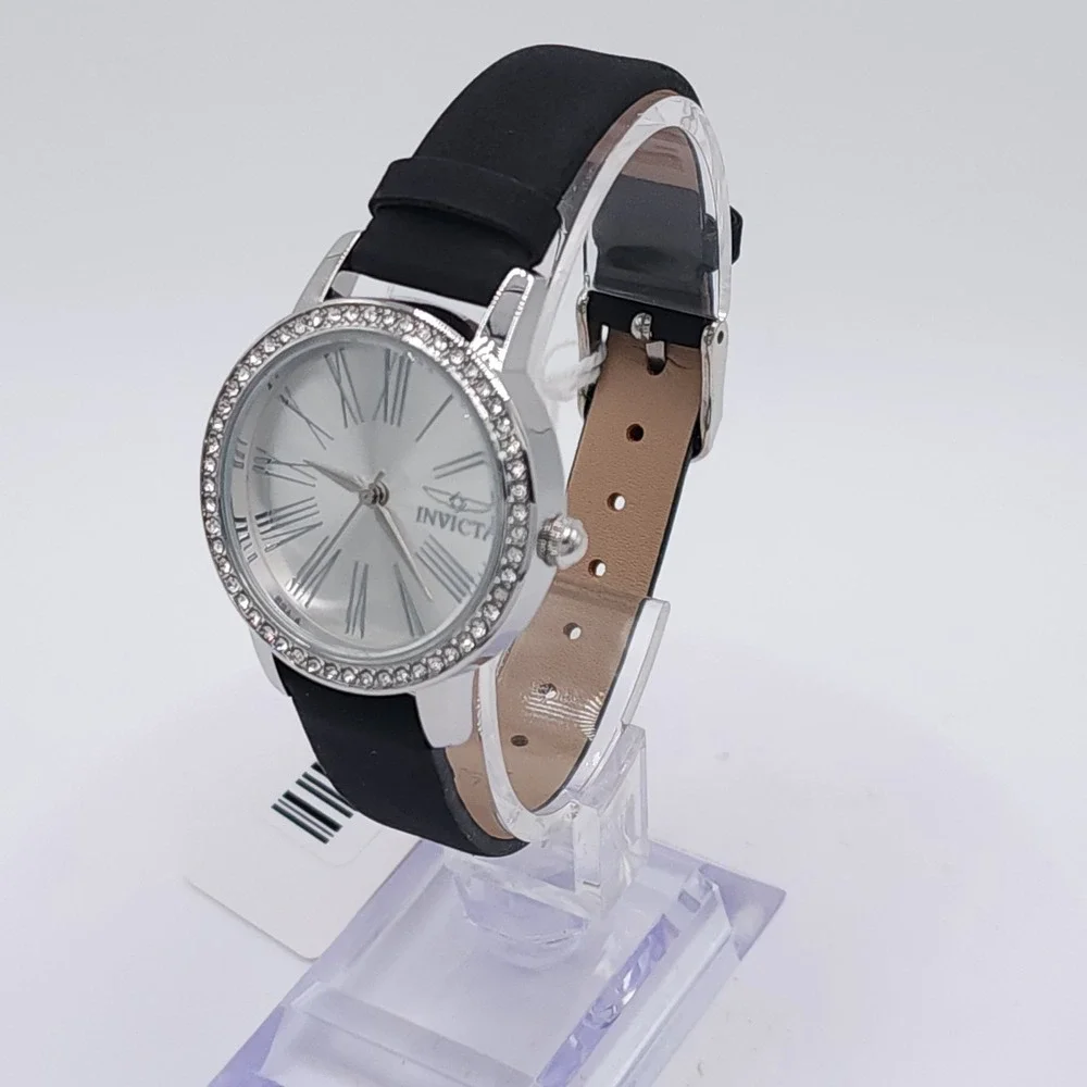 Invicta Celestial Ethera 70442 Women's Watch Silver Black Leather 31mm New